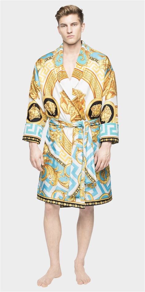 silk versace pajamas|Versace bathrobe women.